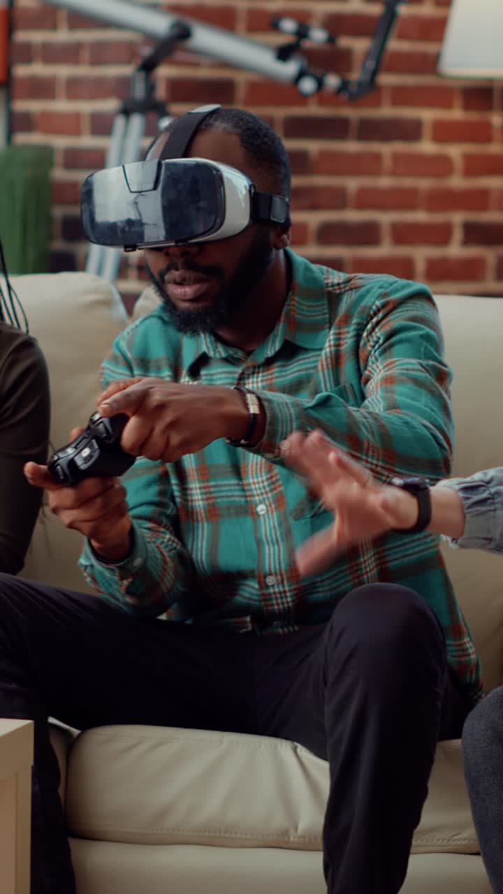 Friends Enjoying Virtual Reality Gaming