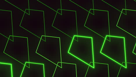 misterioso patrón de línea verde geométrica en fondo negro