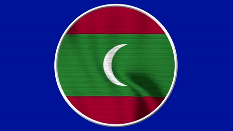 maldives circular flag loop - realistic 4k flag waving in the wind