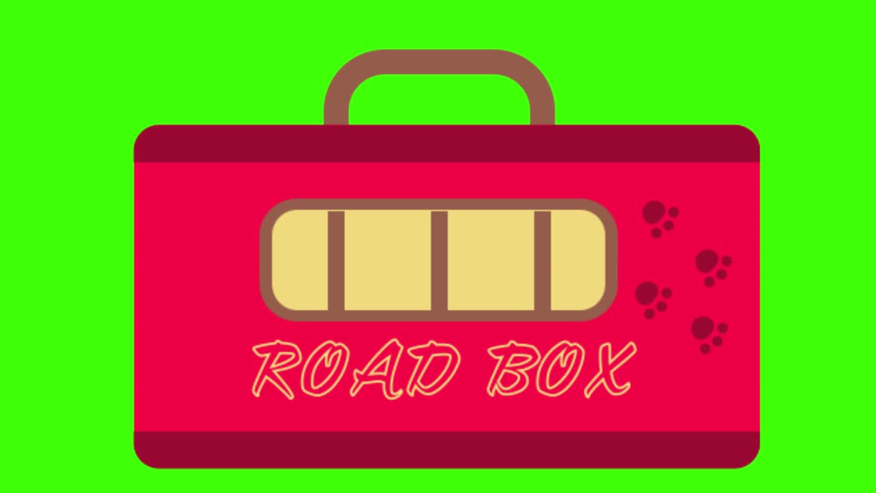 녹색 화면에 있는 도로 상자 아이콘의 애니메이션