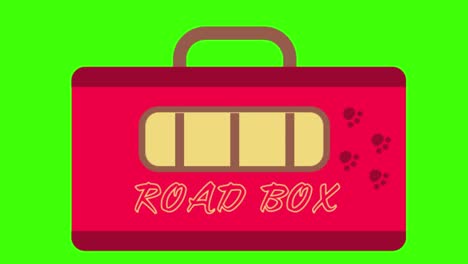 animation of the road box icon on a green screen