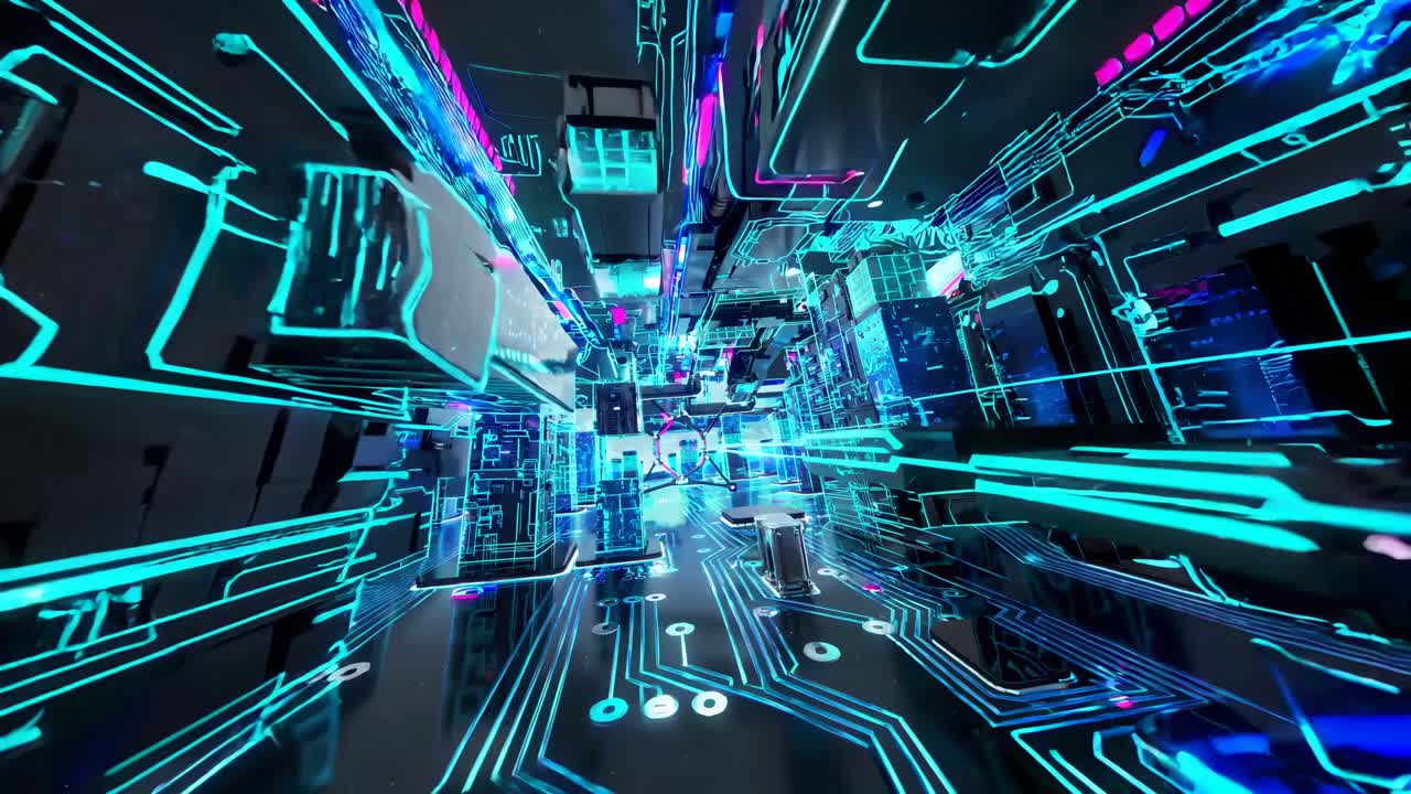 corredor de la ciudad cyberpunk futurista