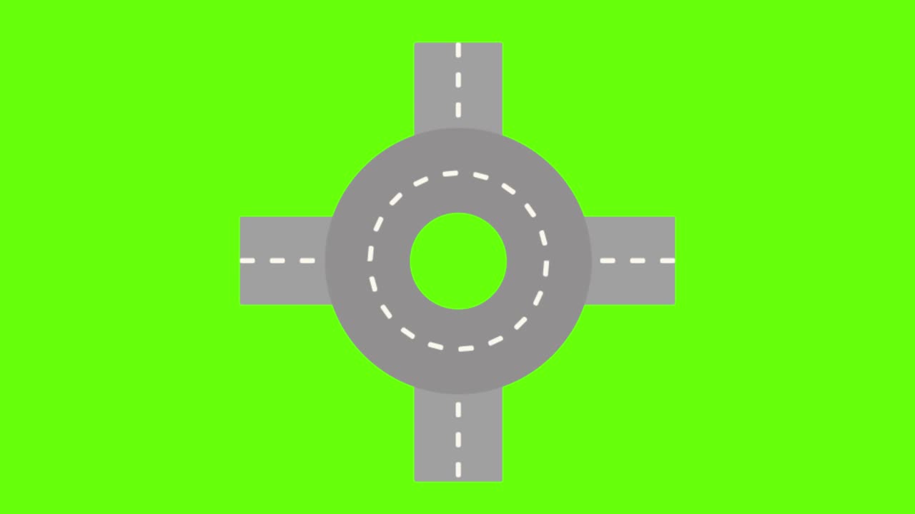 녹색 화면에 있는 고속도로의 2d 애니메이션