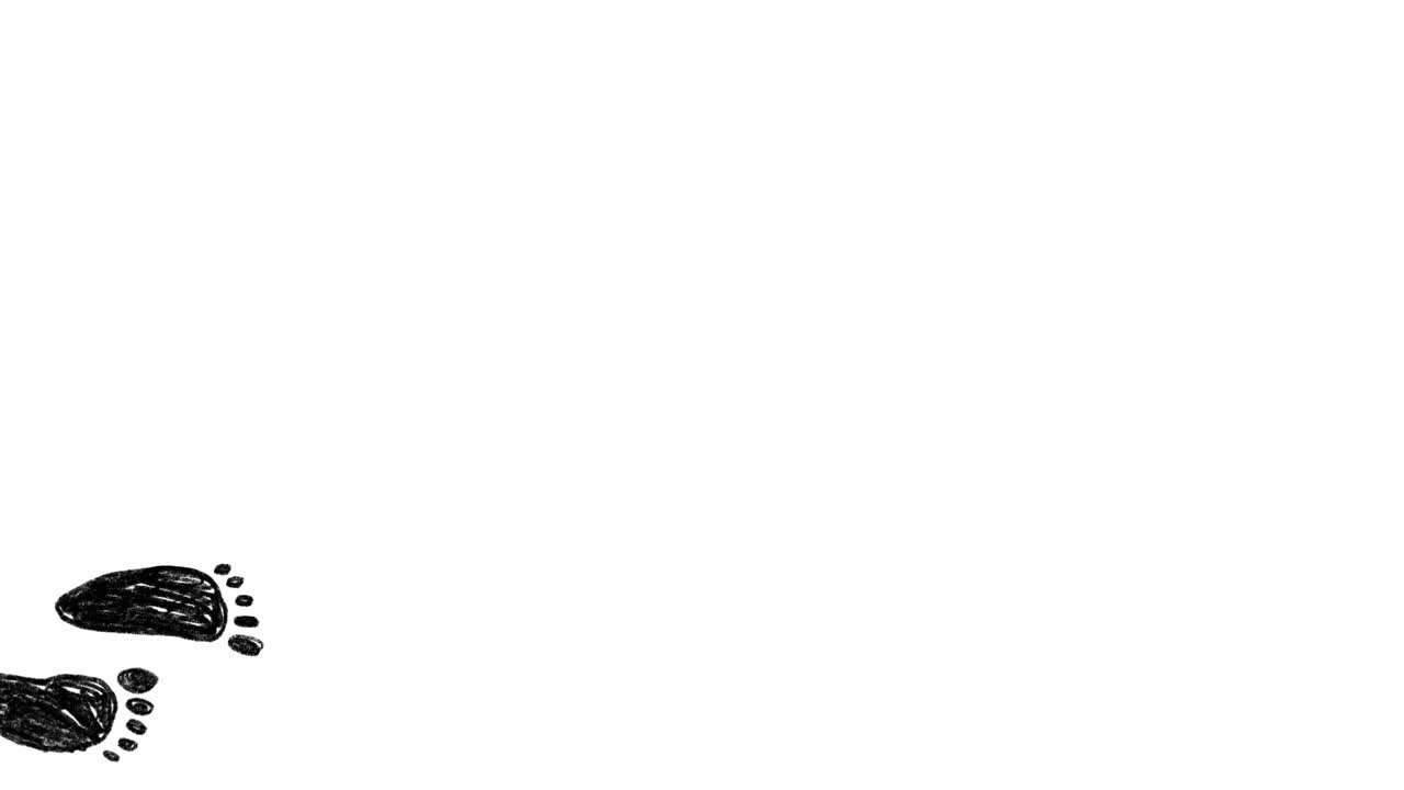 검은색과 색의 발걸음의 루프 애니메이션