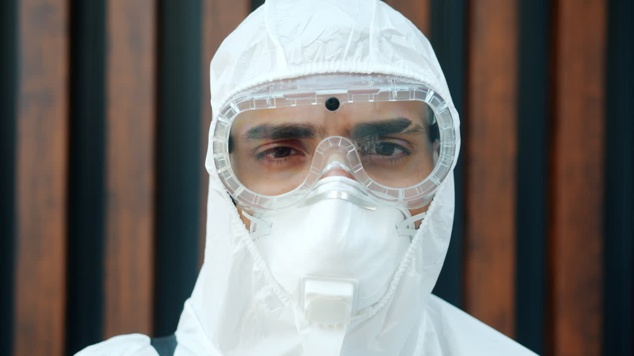 persona con equipo de protección