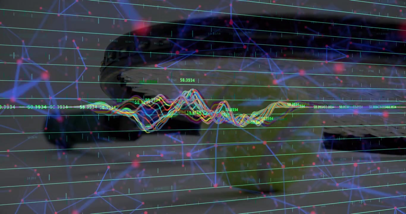 Animation of ball and collar over data processing