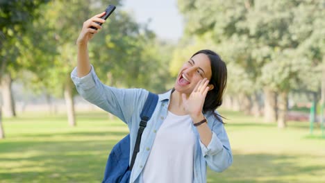 indian girl taking selfies