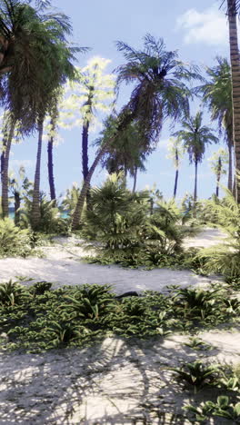 tropical beach with palm trees