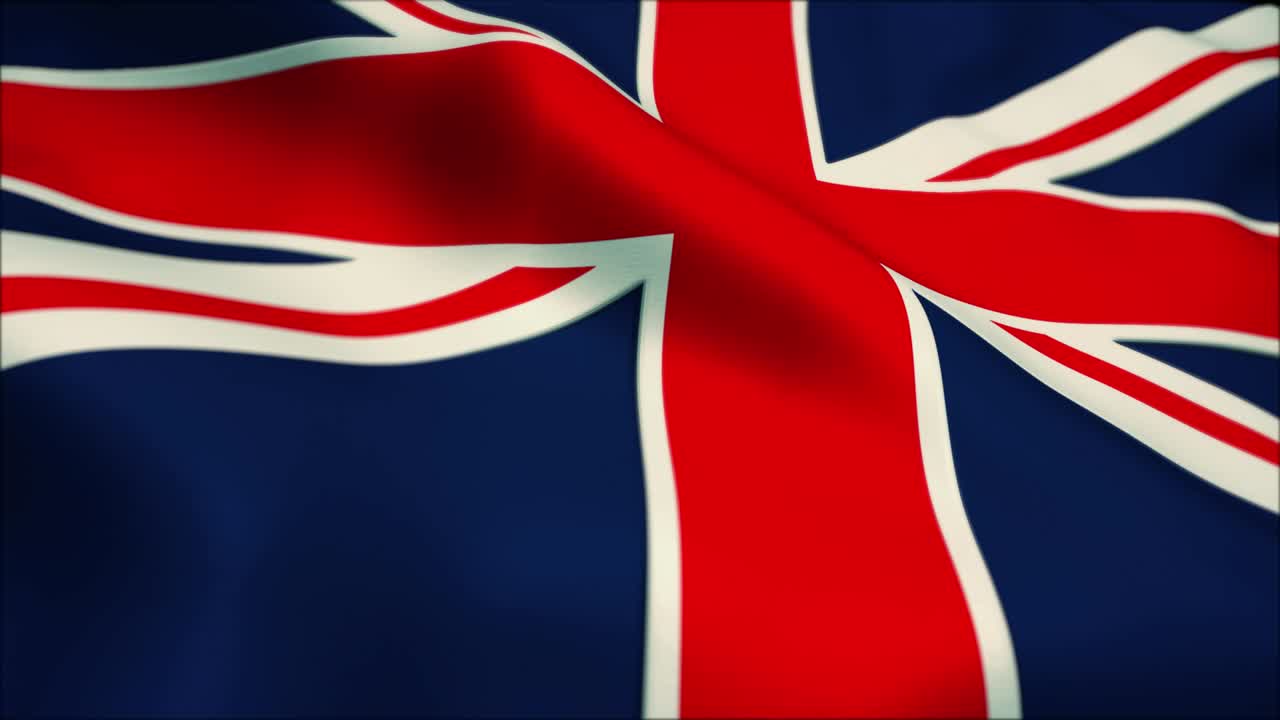 4K High Definition fnimation. Flag of the United Kingdom.