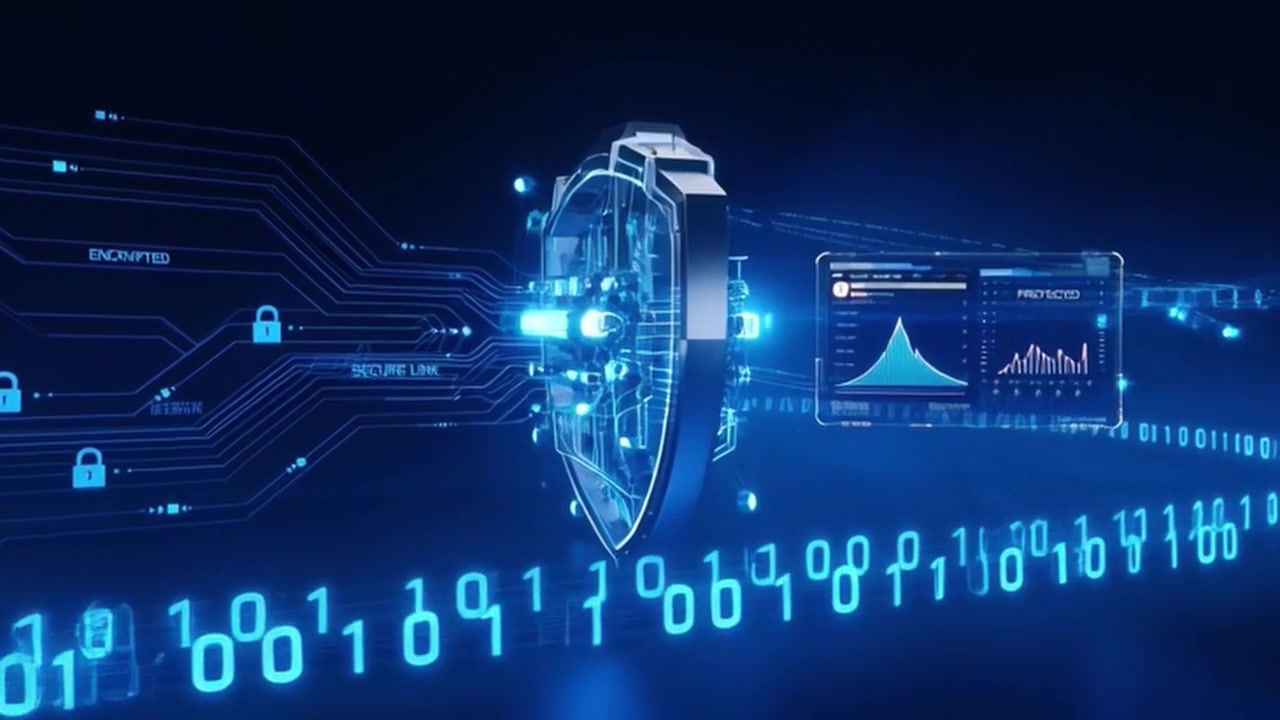 Digital Cybersecurity Shield Protecting Data and Network Infrastructure