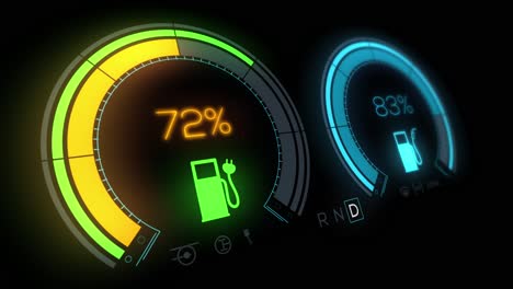 hybrid car dashboard charge display