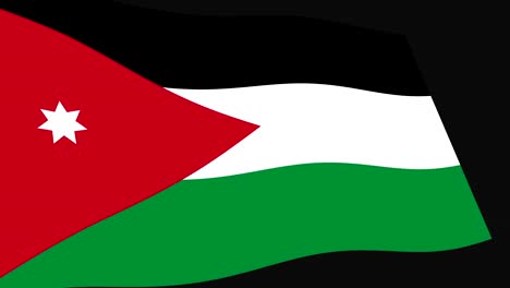 the jordan flag slow waving in perspective, animation 4k footage