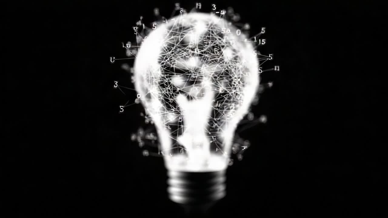 Illuminating Ideas: A Creative Journey Through the Evolution of Thought Captured in a Stunning Lightbulb Concept Featuring Abstract Connections and Energetic Visualization