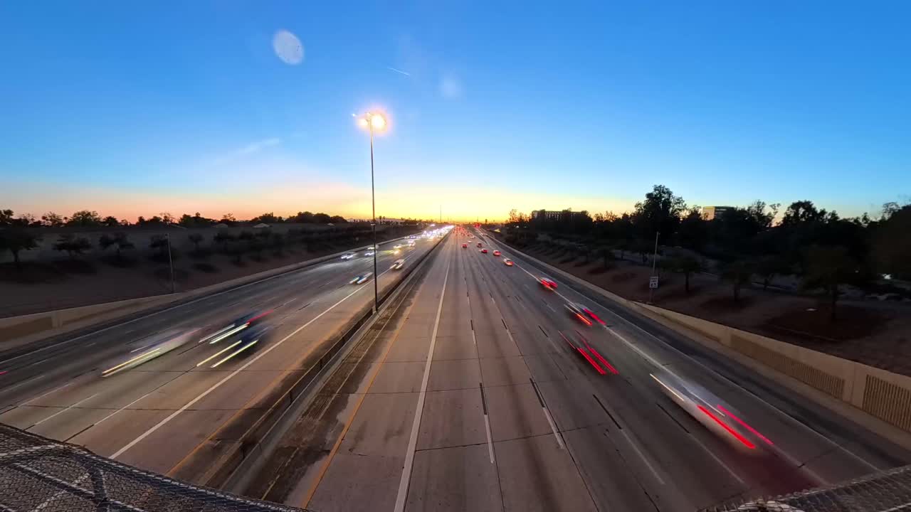 Tilting Time Lapse of Arizona highway 60 in Gilbert and Mesa Arizona USA.