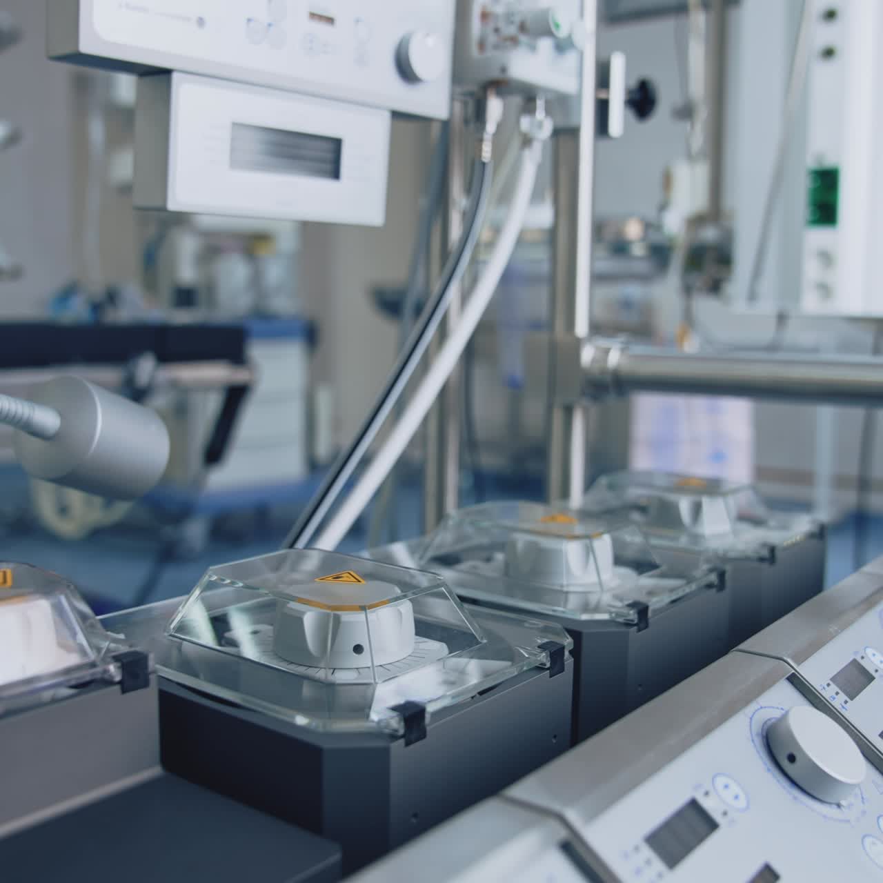 Bright empty operating room. Empty surgical room ready to work