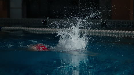 woman swimming in a pool