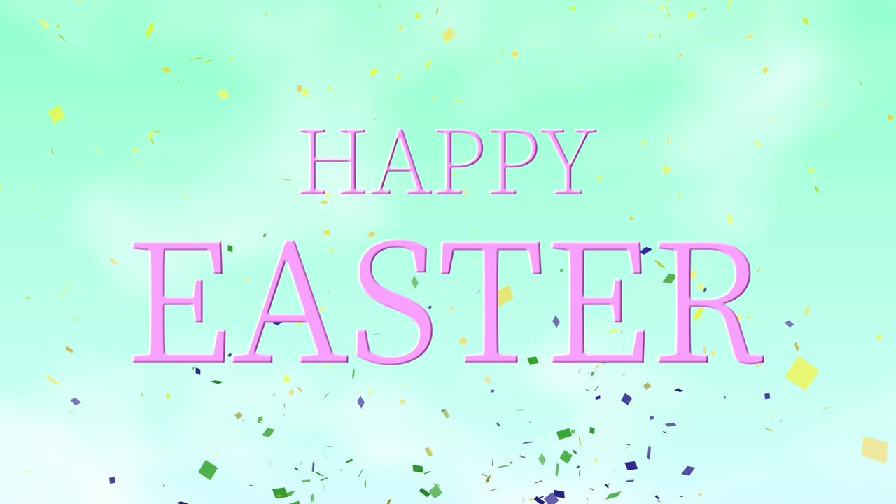행복한 부활절 이벤트 텍스트 애니메이션 모션 그래픽