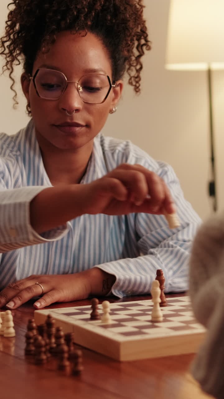 Friends Playing Chess at Home