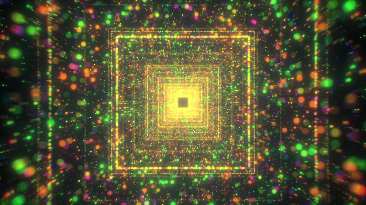 빛나는 불빛으로 추상적인 기하학적 터널