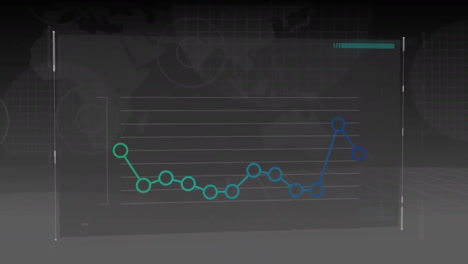 animación del procesamiento de datos financieros sobre un fondo oscuro