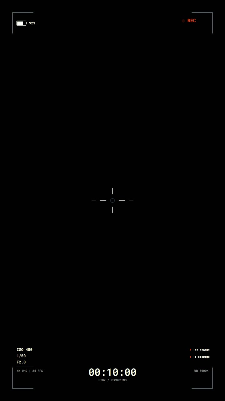 Digital Camera Recording Interface Overlay on Black Background