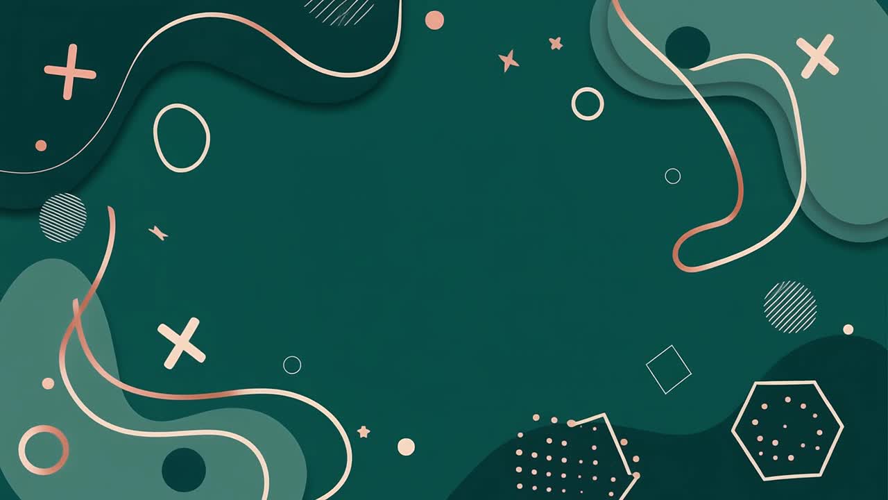 Animated Abstract Background with Geometric Shapes and Rose Gold Lines