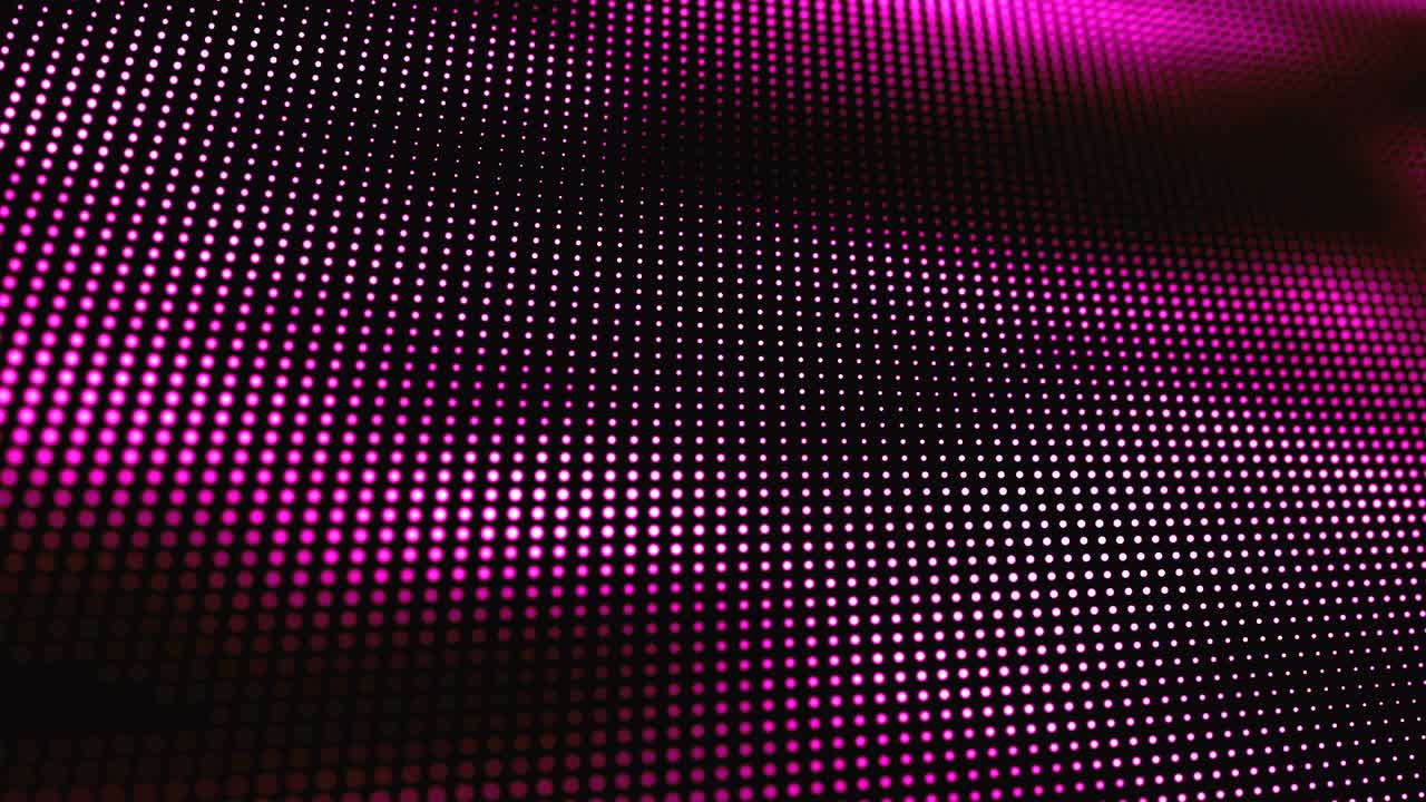 Abstract cyber background with waves of defocused particles. Seamless loop.