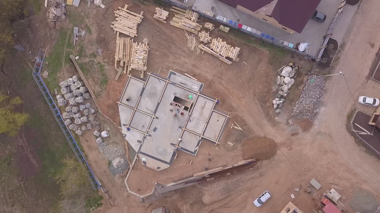 casa en construcción vista aérea