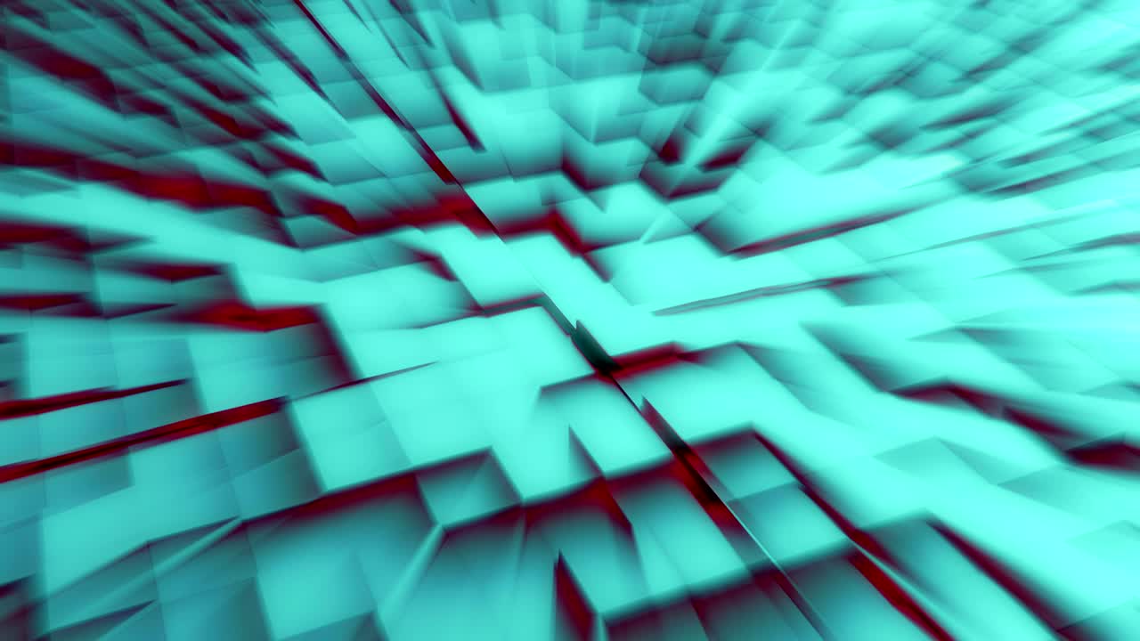 azulejos cubos bucle 4k - fondo colorido rayo de luz rojo azul-verde - cámara en movimiento