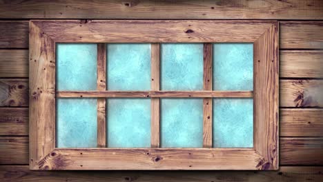 transición de heladas y hielo en la ventana de la casa