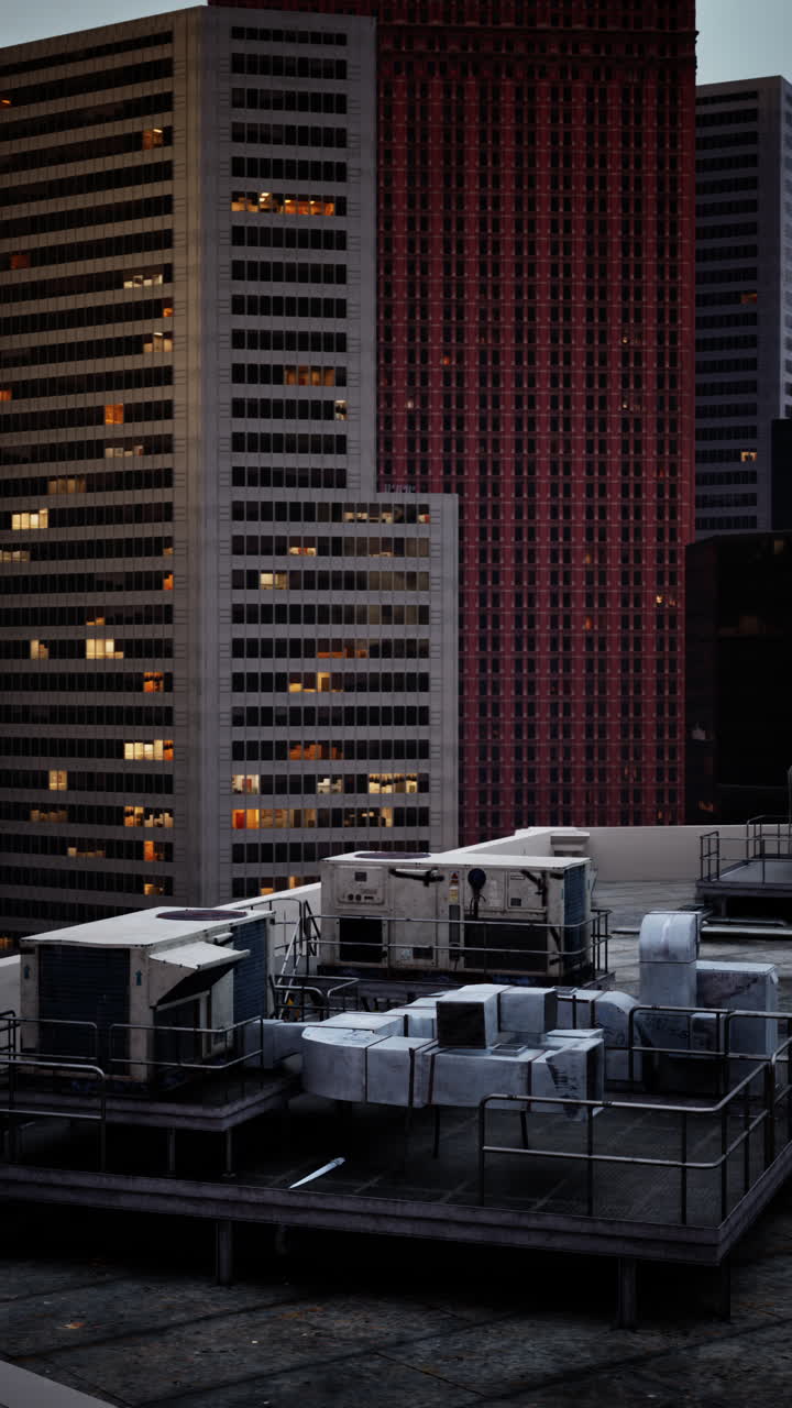 주차장 에 있는 많은 창문 을 가진 현대적 인 건물