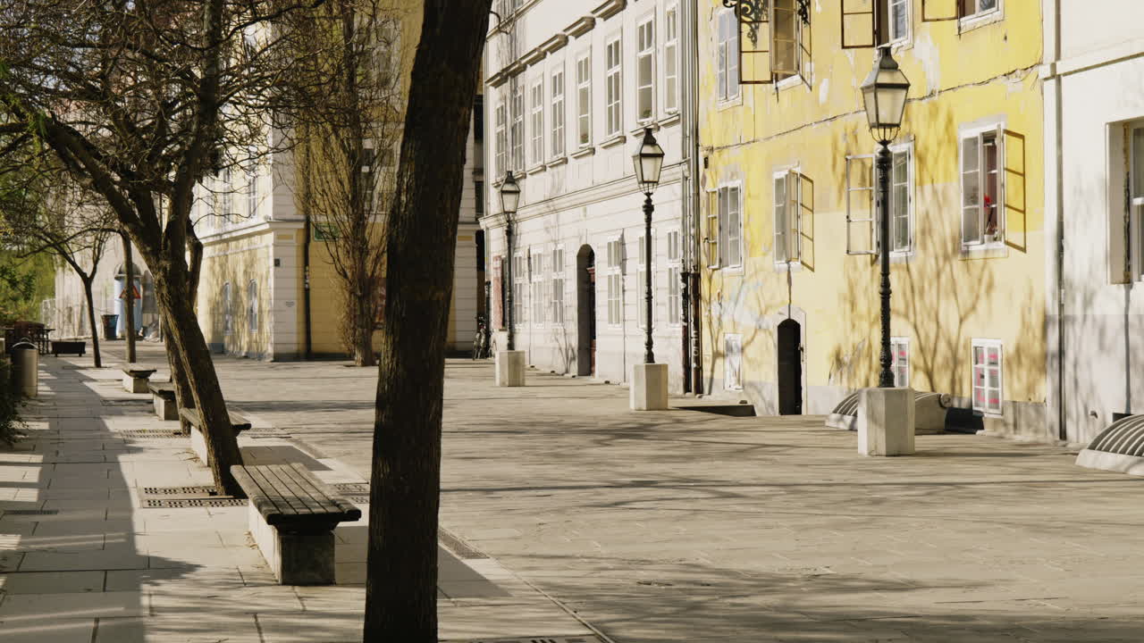 Quaint European City Street Scene