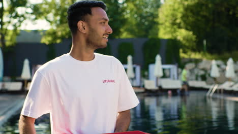 lifeguard in the swimming pool