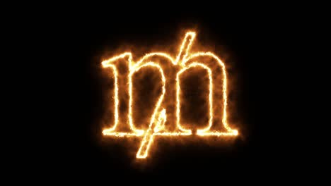 mile symbol of burning flame. mile symbol made from fire flame. flaming burn font or bonfire alphabet text with sizzling fiery shining heat effect. 3d rendering.