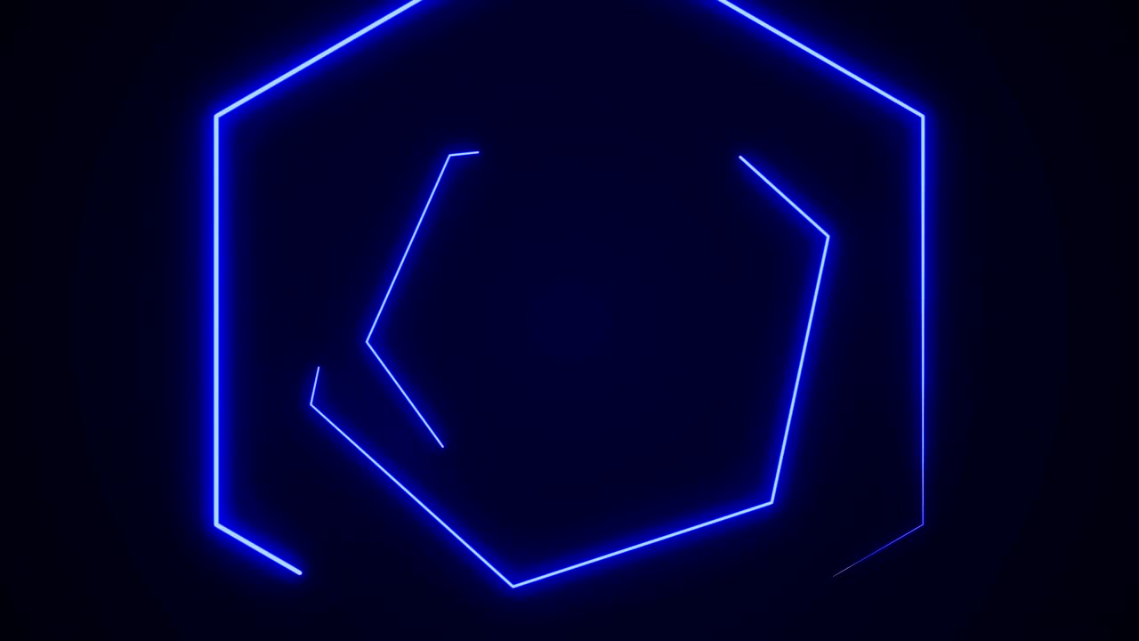 futurístico túnel hexágono sin costuras de bucle vj. gráficos de movimiento de neón 4k para led