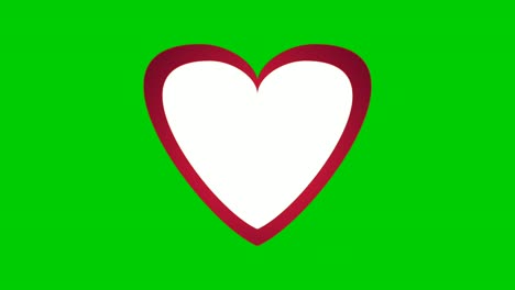 white heartbeat animation motion graphics valentine day or heart day concept on green screen