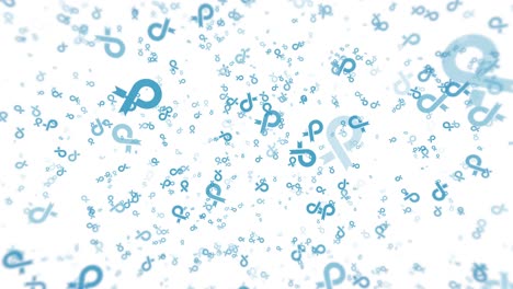 a white background with blue ribbon symbols falls. medical signs animated elements in a simple seamless loop
