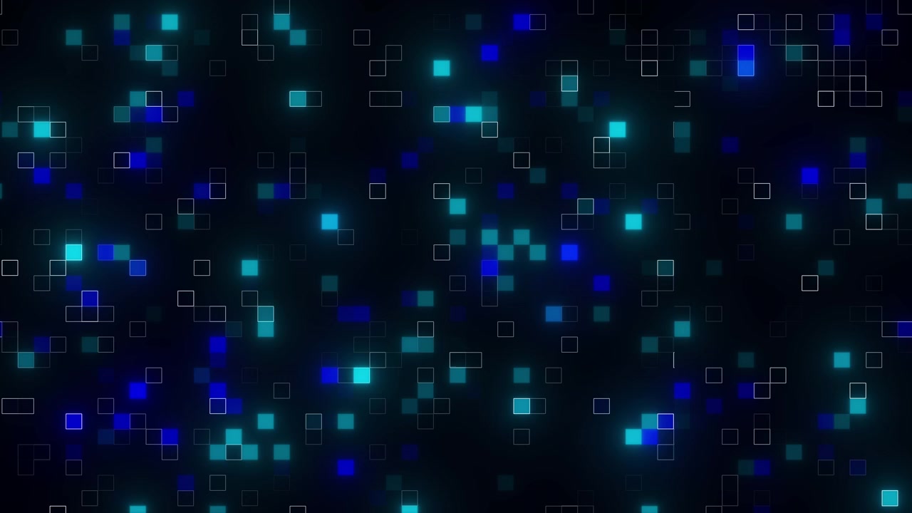 Abstract Digital Background with Glowing Blue and White Squares