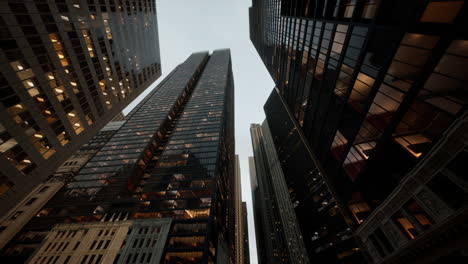 looking up at office towers in calgary