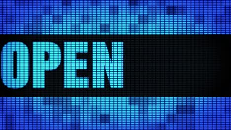 open sign on digital display