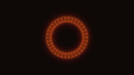 spinning sacred geometric circles, glowing orangeseamless, vj loop