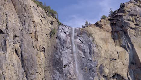 bridalveil fall in yosemite national park, california, showcasing the waterfall cascading down a steep granite cliff