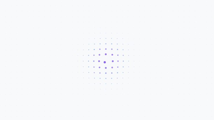 Abstract Motion Graphic of Pulsing Purple Dots on White Background