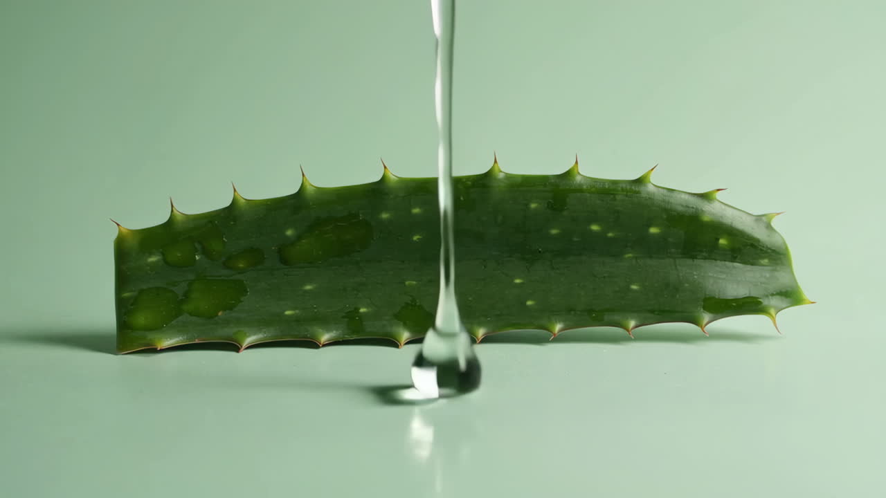 Aloe Vera Leaf with Droplet