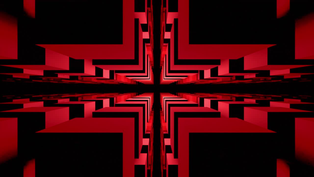 patrón geométrico 3d abstracto en rojo y negro