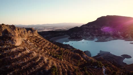 sunset in the gebas ravines, a protected landscape in the region of murcia, spain