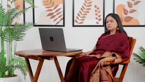 tired indian woman resting