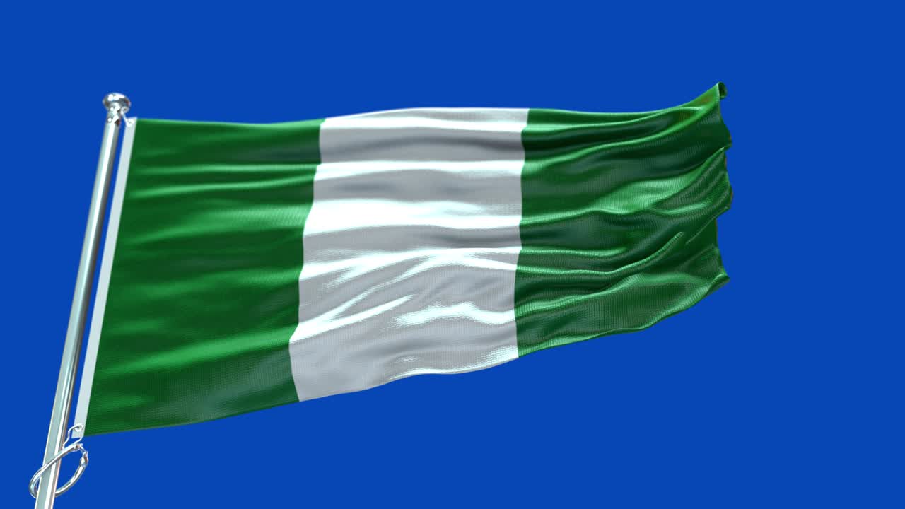 4k bandera muy detallada de nigeria - bandera de nigeria alto detalle - bandera nacional de nigeria patrón de ondas elementos en bucle