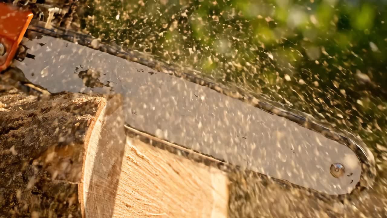 나무 를 잘라내는 체인 사