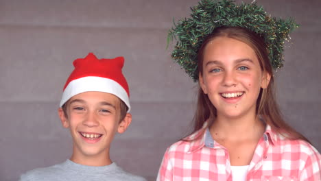 siblings ready to celebrate christmas